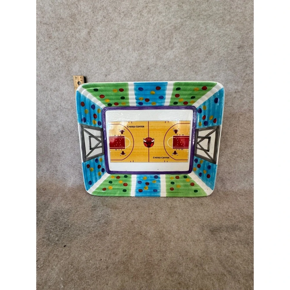 NBA Chicago Bulls United Center Ceramic Dish Trinket Bowl Basketball Plate‎